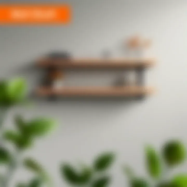 Step-by-step illustration of wall shelf installation