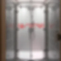 Sparkling clean shower cabin with gleaming tiles