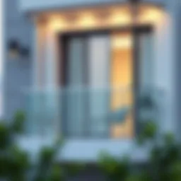 Elegant modern balcony design with glass railing