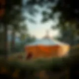 Artistic design of a handmade tent surrounded by nature