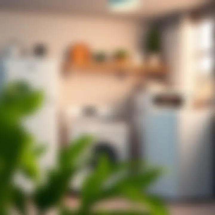 Household appliances labeled with energy ratings