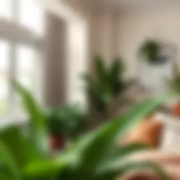 Lush indoor plants enhancing a living room decor