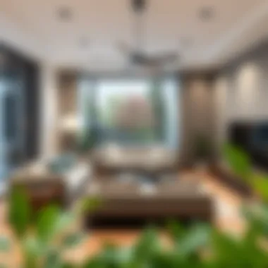 Innovative living room layout with creative use of space and greenery