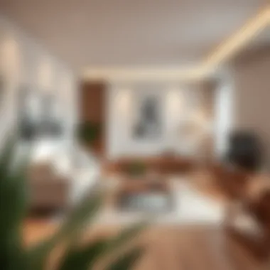 Contemporary living room with minimalistic design and neutral colors