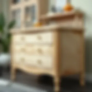 A transformed furniture piece after undergoing sanding, displaying its renewed aesthetic appeal.