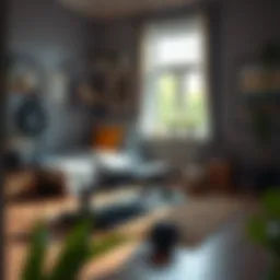 A creative home workout setup