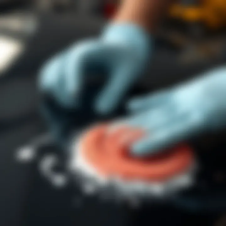 Step-by-step application of polishing compound