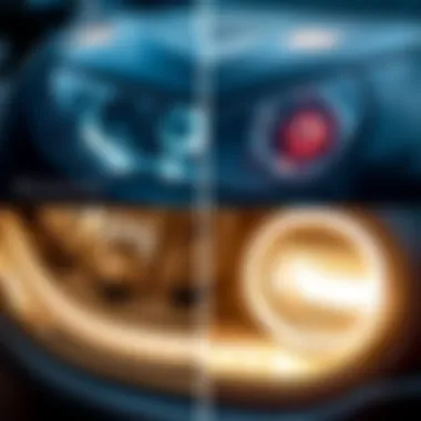 Comparison of dull and restored headlights