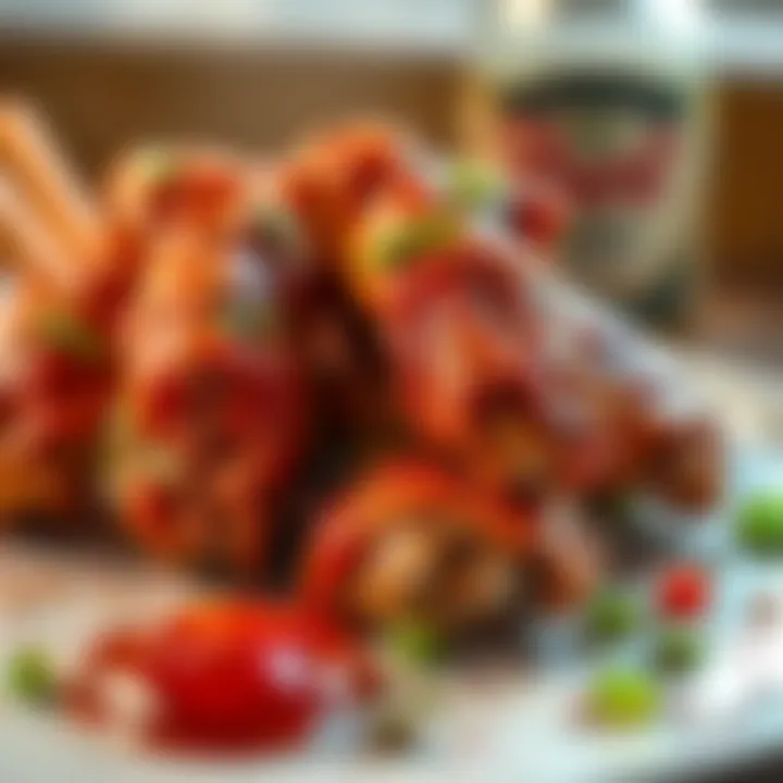 Savory chicken wings coated in spices