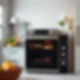 A modern kitchen oven showcasing various cooking functions