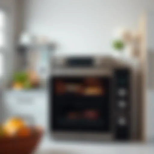 A modern kitchen oven showcasing various cooking functions