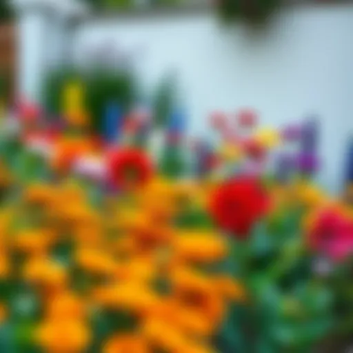 Vibrant flower garden showcasing a variety of plants