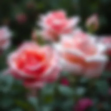 Close-up of blooming roses in a garden setting