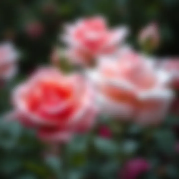 Close-up of blooming roses in a garden setting