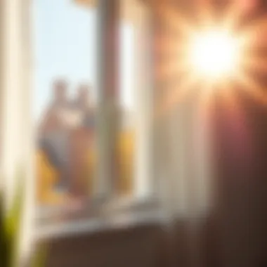 A clean window reflecting sunlight