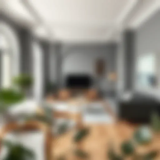 A serene room featuring various shades of gray to enhance depth and elegance