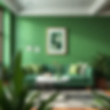 Artistic representation of green with other color palettes