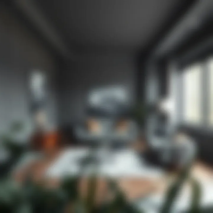 Elegant room showcasing grey anthracite color in interior design