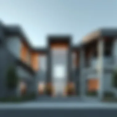 Architectural structure featuring grey anthracite elements