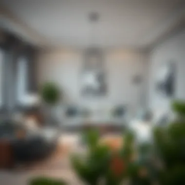 Contemporary gray living space highlighting aesthetic decor elements