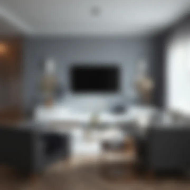 Elegant gray living room design showcasing modern furniture