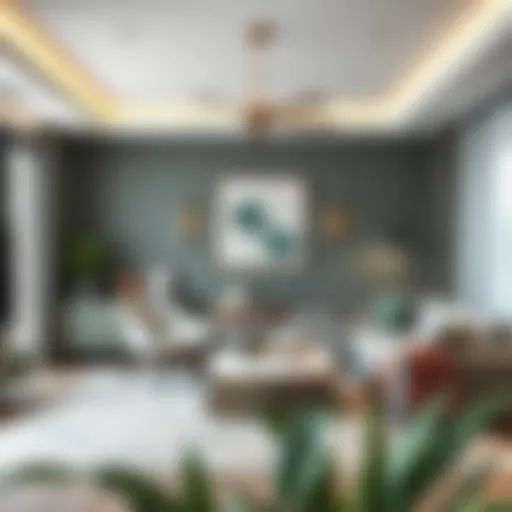 Sophisticated interior showcasing grey and khaki green harmony