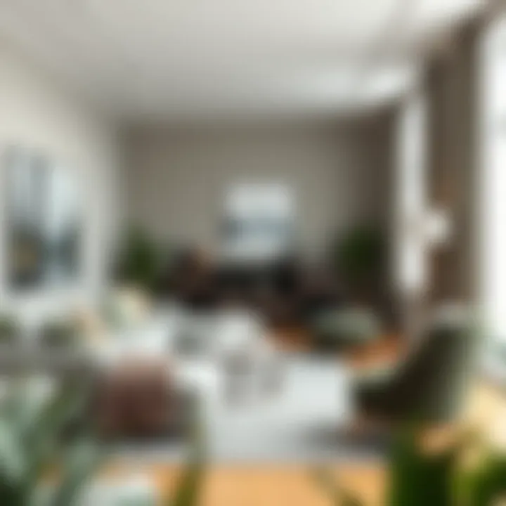 Tranquil living space designed with grey and khaki green palette