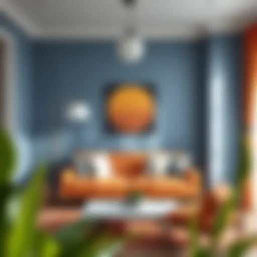 A harmonious color palette showcasing two complementary colors in interior design