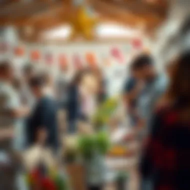 A community gathering showcasing individuals sharing their hobbies and projects.