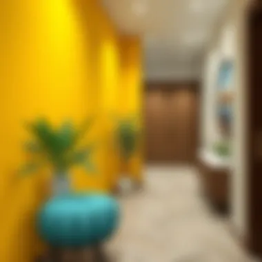 Creative use of colors and textures in hallway decor