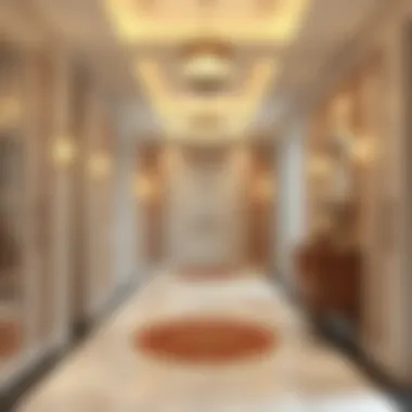 Elegant hallway design with warm lighting and decorative elements