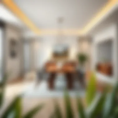 Interior layout featuring a large dining table