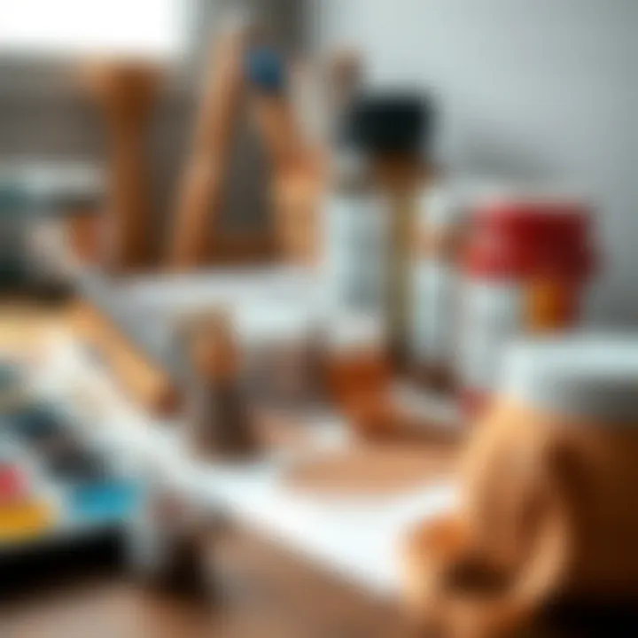 Art supplies for brown paint creation