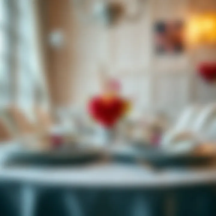 Stylish Table Setting with Heart Napkins