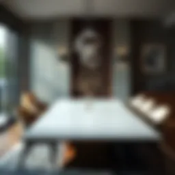 Elegant square dining table in modern setting