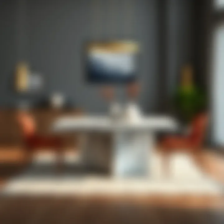 Contemporary square dining table with unique materials