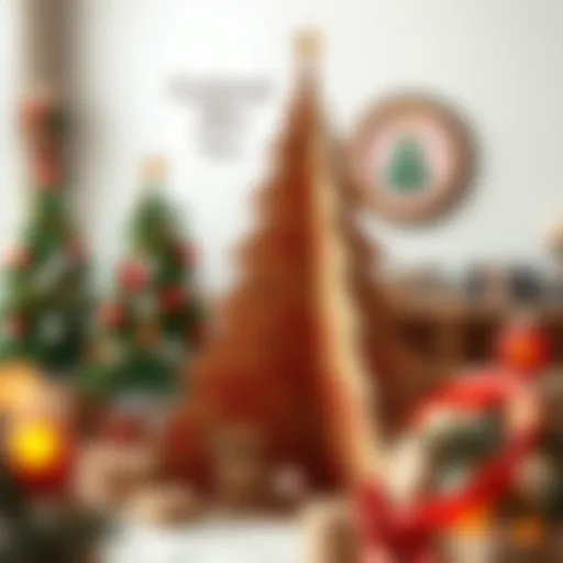 Creative cardboard Christmas tree design showcasing unique patterns and textures.