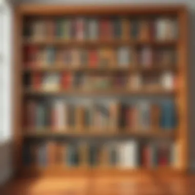 Beautifully arranged bookshelf filled with diverse books