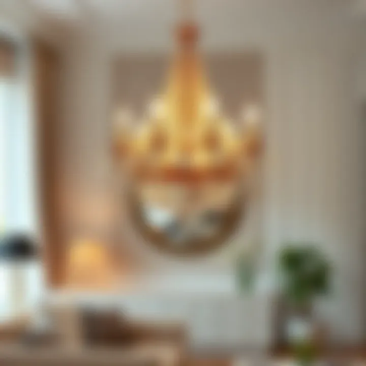 Chic Koçtaş chandelier enhancing living room ambiance