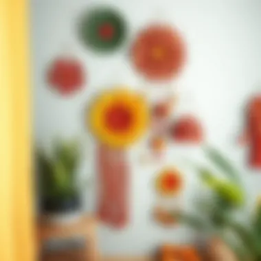 Colorful wall hangings using recycled materials