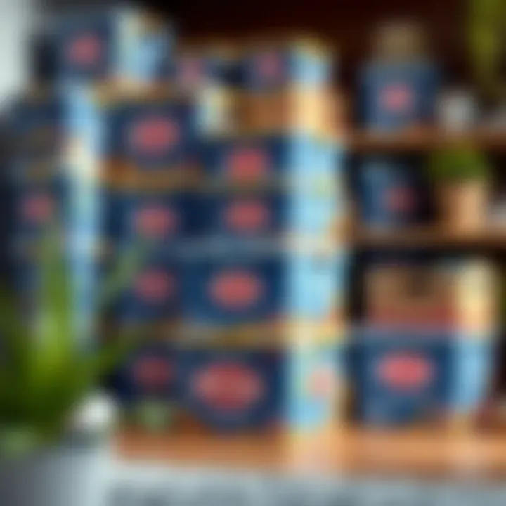 Organized Koçtaş boxes neatly stacked in a creative DIY project