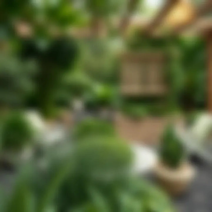 Lush garden design featuring olive green plants and harmonious colors