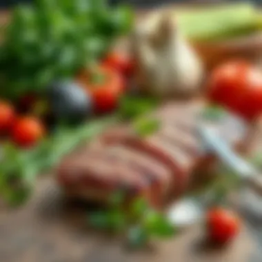 Selection of fresh ingredients for marinade