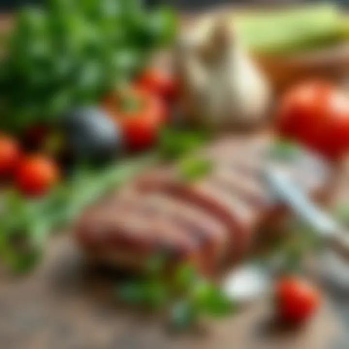 Selection of fresh ingredients for marinade