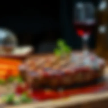 Delicious final presentation of grilled steak