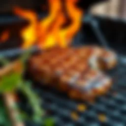 Exquisite marinated steak ready for grilling