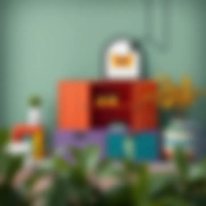 Colorful painted furniture showcasing unique design