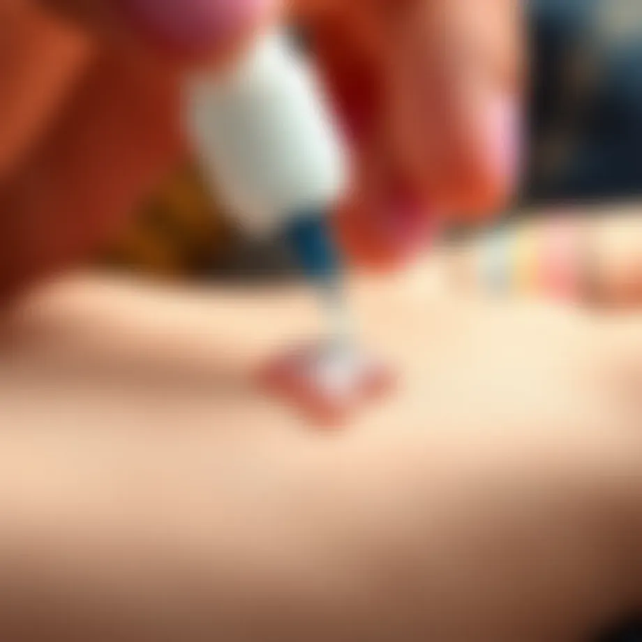 Removing nail glue from skin