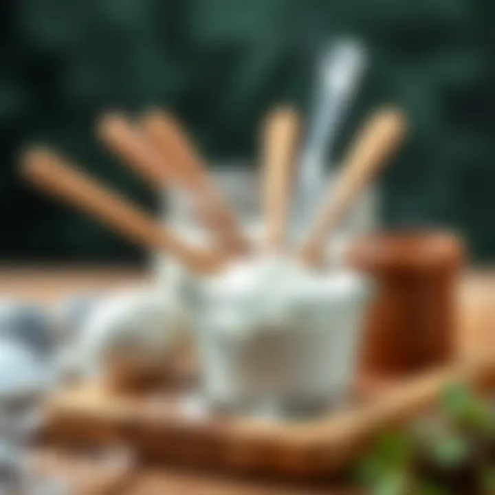 Natural cleaning supplies for wooden utensils