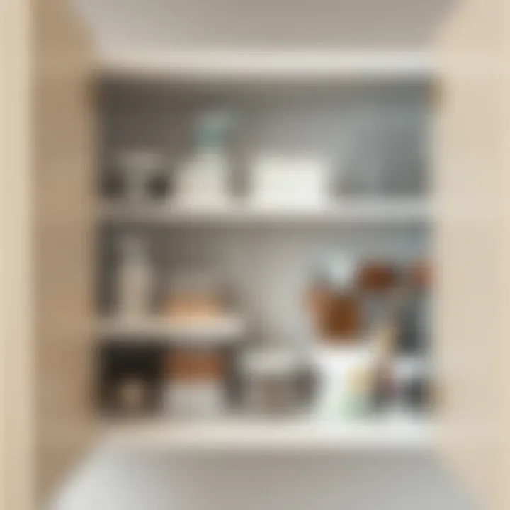 Organized cabinet interior after cleaning